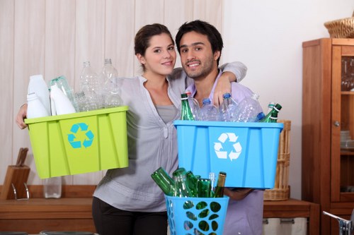 Professional waste removal team in action